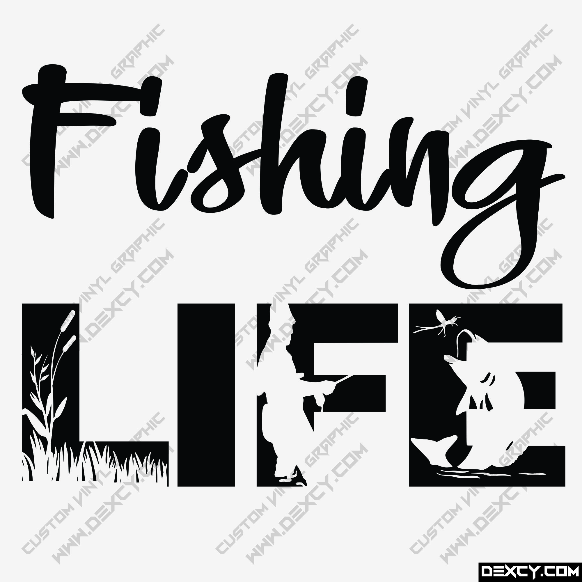 Fishing Life decal, Fishing Vinyl Decal Sticker Custom Outdoor Vinyl Decal  Sticker Car Truck Boat Windows Doors Walls